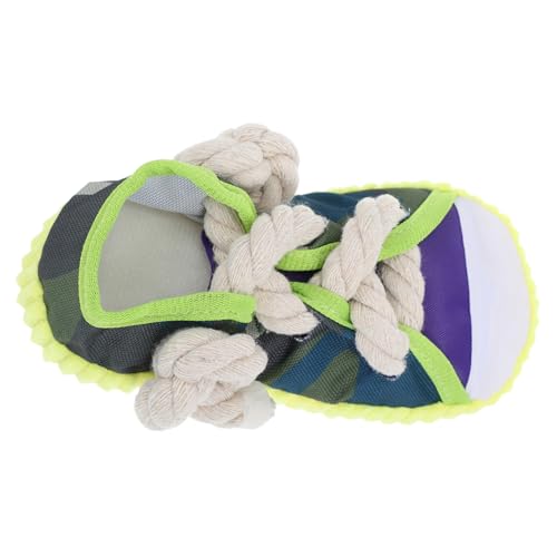 NOLITOY Interaktives Hundespielzeug mit Quietschfunktion Strapazierfähiges Canvas Sneaker Kauspielzeug für Kleine und Mittelgroße Hunde Robustes Beißspielzeug zur Zahnung und Beschäftigung von NOLITOY