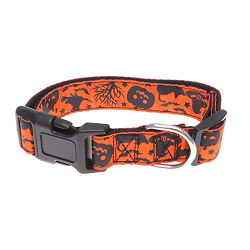 NOLITOY Halloween-Halsband Für Hunde Kürbishut Größe M Feine Handwerkskunst Haustier-Halskette Stilvolle Hundekleidung Für Halloween von NOLITOY