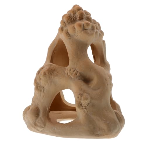 NOLITOY Keramik Aquarium Stein Höhle Deko Ornament Langlebige Fischversteck Höhle für Aquarien Natürliche Steinoptik Sicher für Unterwasser und Haushalt als Aquarium Zubehör und von NOLITOY
