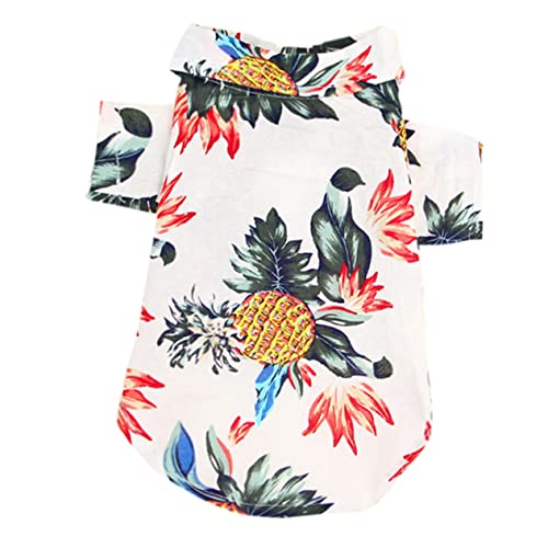 NOLITOY 2St hawaiianische Haustierhemd hawaiianisches Kostüm Kleidung Hawaii-Outfits Sommerhemd für Haustiere Haustierbluse Shirt Kleiner Weiß von NOLITOY
