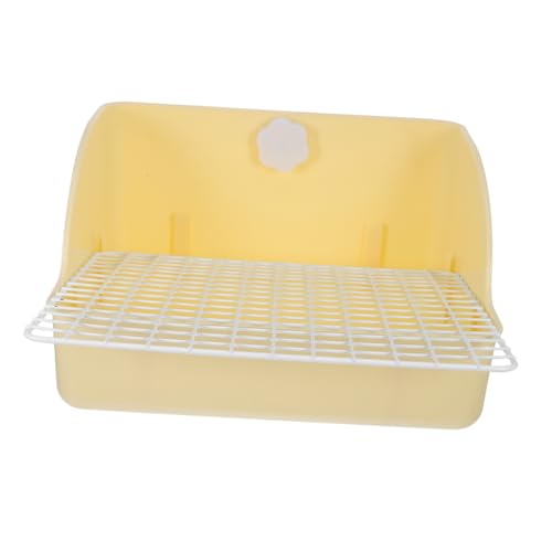 NOLITOY Kleintier Toilette für Kaninchen Meerschweinchen und Chinchillas Spritzwassergeschützte Kotwanne für Stressfreies Toilettentraining Cremeweiß von NOLITOY