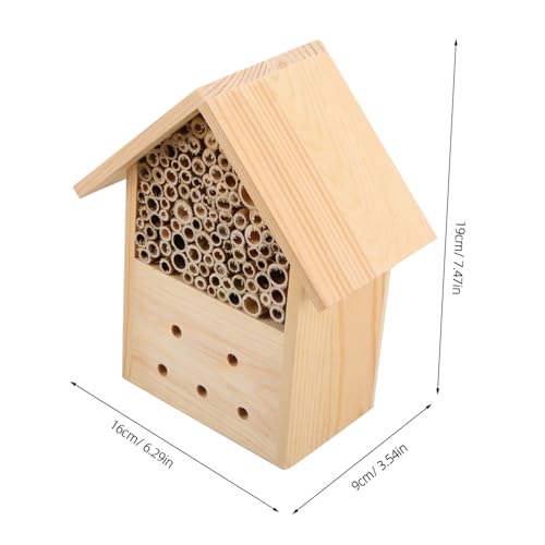 NOLITOY Natürliche Bienenhaus Hängendes Insektenhotel für Garten Schutz für Wildbienen und Solitärbienen Wetterfestes Bienenhotel Biodiversität und Bestäubung von NOLITOY