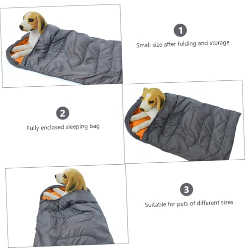 NOLITOY Outdoor Hundeschlafsack mit Wasserdichtem Polyester und Weichem Fleecefutter Warmes Tragbares Hundebett für Unterwegs Kompakt Rollbar für Outdoor und Reise Orange Innenfutter von NOLITOY