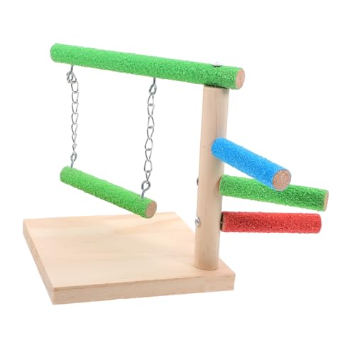 NOLITOY Papageien Sitzstange aus Holz Stabiler Trainingsstand für Wellensittiche und Kleine Vögel Natürliches Vogelzubehör für Käfig Dekorativer Spielplatz für Papageien und Sittiche von NOLITOY
