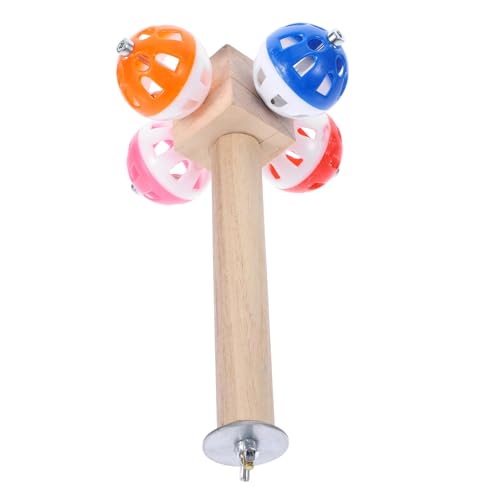 NOLITOY Papageien Sitzstange mit Drehbarem Ball Langlebiger Vogelkäfig Stand rutschfeste Wiederverwendbare Wellensittich Spielstange Fördert Aktivität und Bewegung für Vögel von NOLITOY