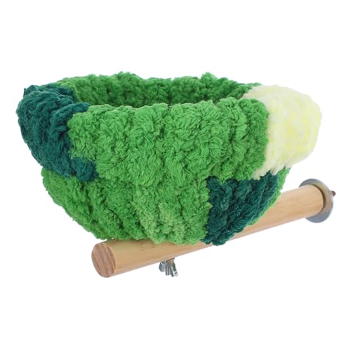 NOLITOY Papageienperch Stand Für Käfig Mit Nest Plüsch Vogel Nest Bird Bett Bird Hütte Für Vogelkäfig Warmes Korallennest Für Papageien Budgie Lovebird Quaker Papagei Käfigzubehör von NOLITOY