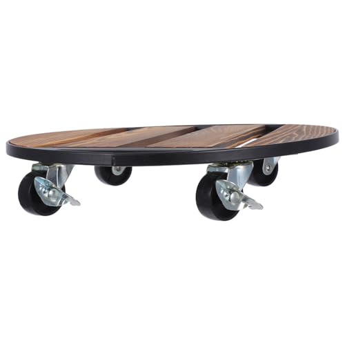 NOLITOY Pflanzenroller mit Rädern Robustes Pflanzentablett Rund für Indoor Outdoor Beweglicher Blumentopfständer Hohe Tragkraft Leicht zu Bewegen von NOLITOY