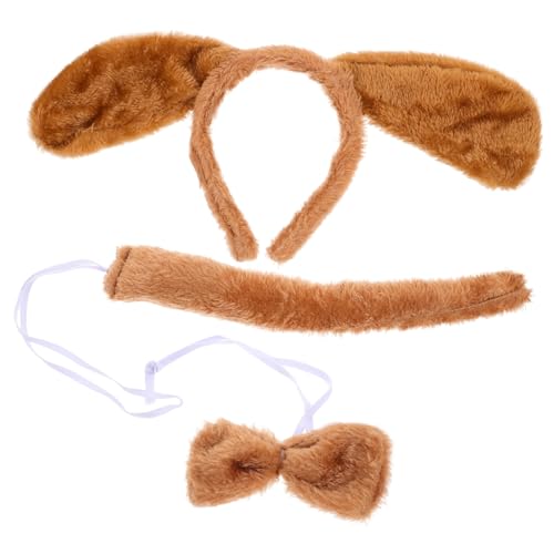 NOLITOY Plüsch Hunde Ohren Haarreif Weiches Strapazierfähiges Welpen Stirnband für Party Bühne und Kostüm Niedlicher Hundekopf Haarreif als Tierkostüm Accessoire von NOLITOY