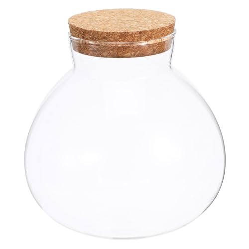 NOLITOY Rundes Glasgefäß mit Korken Transparent Luftdichter Flaschengarten für Moospflanzen Glas Terrarium Mikrolandschaftlicher Pflanzbehälter Kompakte Dekoration für Innenräume NOLITOY Rundes Glasgefäß mit Korken Transparent Luftdichter Flaschengarten für Moospflanzen Glas Terrarium Mikrolandschaftlicher Pflanzbehälter Kompakte Dekoration für Innenräume von NOLITOY