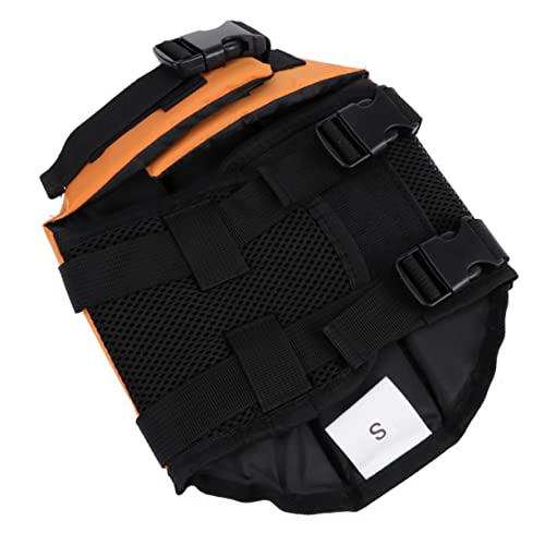 NOLITOY Rettungsweste Für Hunde Aus Strapazierfähigem Material s Orange Mit Griffen Und D-Ring Für Leine Atmungsaktiv Und Schweißabsorbierend Mit Schnellverschluss Und Reflektierenden von NOLITOY