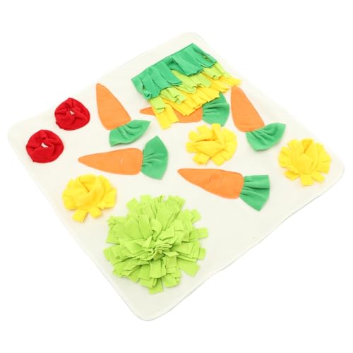NOLITOY Snüffelmatte für Kaninchen und Kleintiere Eckige Futterspielmatte mit Karottenmuster Fördert Suchverhalten und Langsames Fressen Waschbar Sicher und Stresslösend für Haustiere von NOLITOY