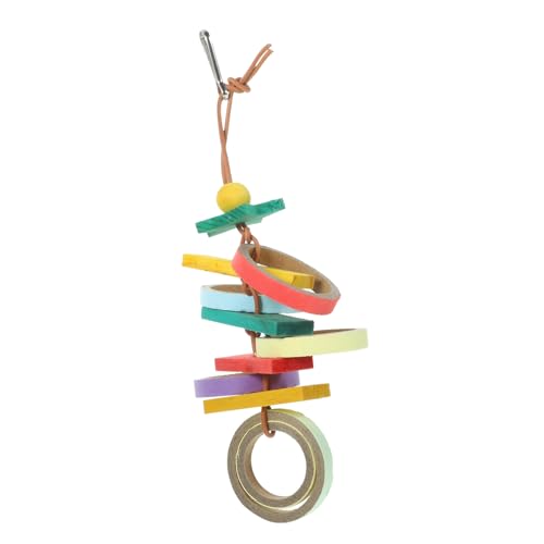 NOLITOY Hängendes Papageienspielzeug Bunten Holzklötzen Kauspielzeug Für Vögel Sicheres Und Unterhaltsames Spielzeug Für Vogelkäfige Geeignet Für Von Papageien Und Vögeln von NOLITOY