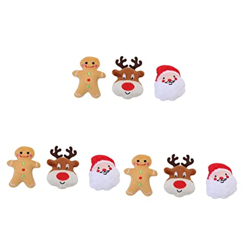 NOLITOY Spielzeuge 9 Weihnachts Plüschspielzeug Für Hündchen-Crinkle-Ball Kätzchen Zähes Filzspielzeug Lebkuchenmann Spielzeug Katzenminze Strümpfe von NOLITOY