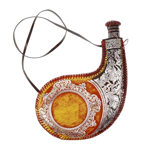NOLITOY Traditioneller Antiker Wasserbeutel mit Trageriemen Leichter Outdoor Bag für Wein und Wasser Kompakter Handgefertigter Wassersack im Chinesischen Stil als für Abenteuerliebhaber von NOLITOY