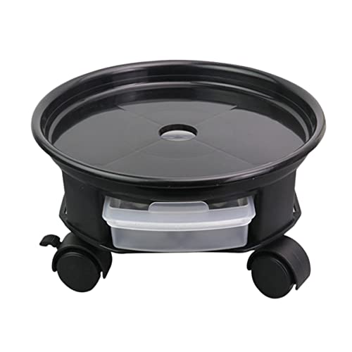 NOLITOY Universal Wheel Blumentopf Basis drinnen Pflanzgefäßeinsätze für große Töpfe Pflanzentopfständer runden Anlage rundes Blumentopf-Tablett Pflanzschale rund Pflanzenmaver Schwarz von NOLITOY