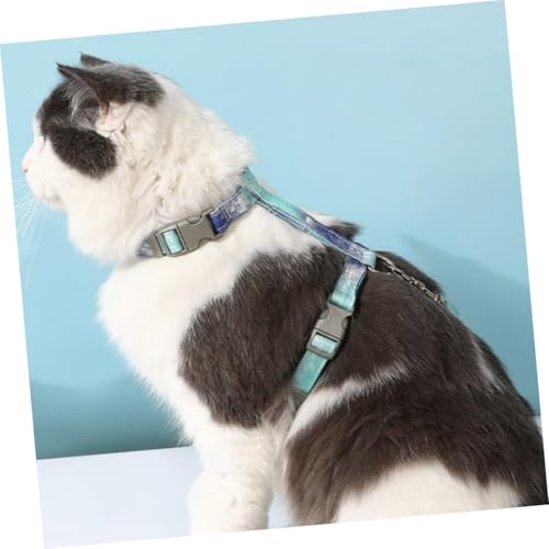 NOLITOY Verstellbares Katzengeschirr mit Robustem Flexiblem Führseil Bequemes Leichtes Halsband für Kleine Haustiere Modisch für Spaziergänge und Reisen Geeignet als von NOLITOY