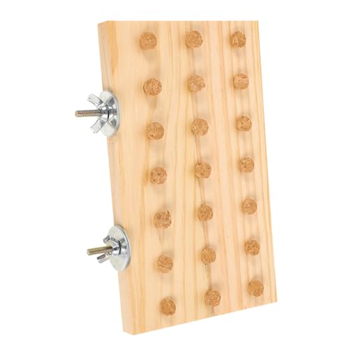 NOLITOY Vogel Holz Sitzstange mit Plattform für Papageien und Wellensittiche Robustes Kauspielzeug Einfache Installation Natürlicher Spielplatz für Vogelkäfig und Garten Großes von NOLITOY
