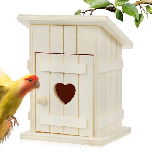 NOLITOY Vogelnest Aus Holz Nistnester Vogelhaus Buche Für Draußen Für Hinterhof Outdoor Vogelhandwerk Vogelhäuser Material Holz Vogelnest Vogelnest Beige Naturholz von NOLITOY