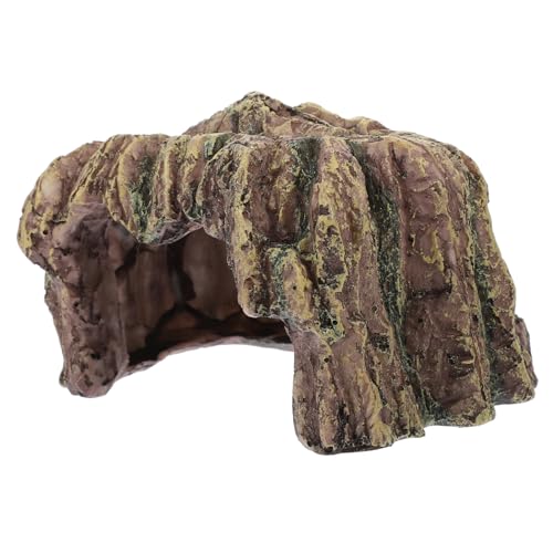 NOLITOY Wasserfestes Reptilienversteck aus Resin Schildkrötenhöhle mit Kletterplattform Natürliche Aquarium Dekoration für Terrarien Teiche und Aquarien Langlebiges von NOLITOY