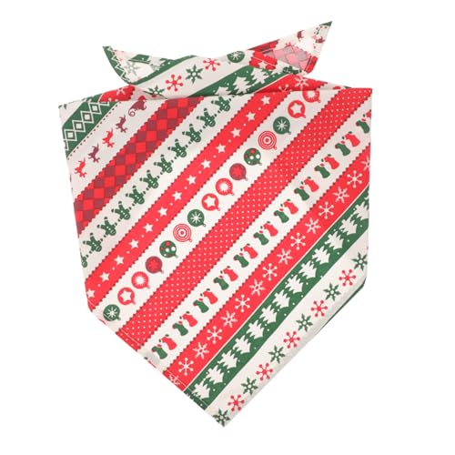 NOLITOY Weihnachtslätzchen Für Hunde Haustierkostüm Haustierschal Weihnachtsbandana Für Hund Dreieckiges Halstuch Für Hunde Welpenhalstuch Baumwolle Kleiner Schal Katzen Und Hunde von NOLITOY