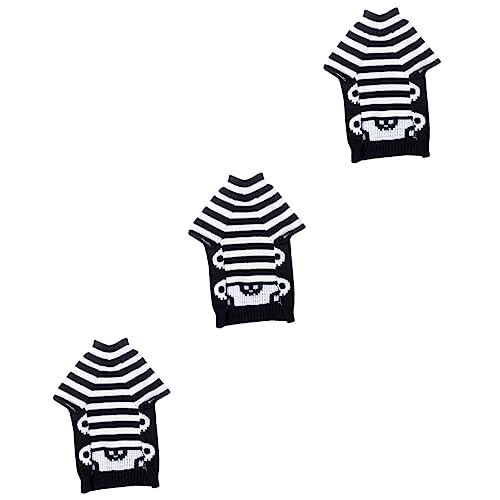 NOLITOY Welpen Pullover 3 Stück Foto-Requisiten Xs-Zubehör Größe Hundehalspullover Für Haustiere Kleine Hunde Kleidung Strickwaren Katzen Warme Schildkröten Winterpullover von NOLITOY