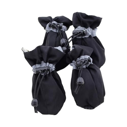 2 Paar Hundesocken, schützend, dicker Griff, Hundefüße, Socken mit verstellbarem Kordelzug für draußen, verhindert ein Verrutschen der Hundeschuhe von NONGYU