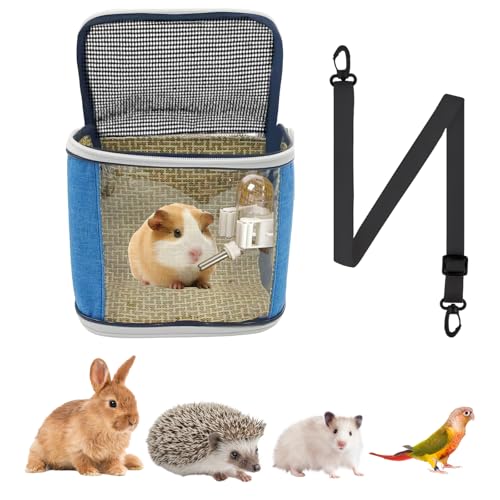 Rucksack für Kleintiere, mit Wasserflasche, tragbar, für Meerschweinchen, Hamster, Kaninchen, Tragetasche, transparentes Fenster, atmungsaktiv, Haustier-Tragetasche für Igel, Zuckergleiter, Chinchilla Rucksack für Kleintiere, mit Wasserflasche, tragbar, für Meerschweinchen, Hamster, Kaninchen, Tragetasche, transparentes Fenster, atmungsaktiv, Haustier-Tragetasche für Igel, Zuckergleiter, Chinchilla von NOONEAU