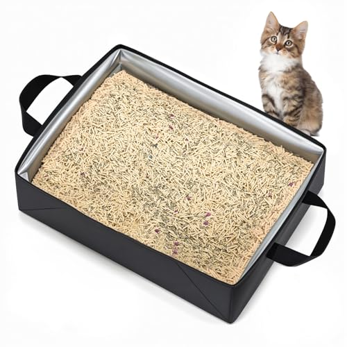 NOVOLAB Kleine Katzentoilette mit Deckel, geruchlos, staubfrei, leicht, tragbar, faltbar, für drinnen und Auto NOVOLAB Kleine Katzentoilette mit Deckel, geruchlos, staubfrei, leicht, tragbar, faltbar, für drinnen und Auto von NOVOLAB