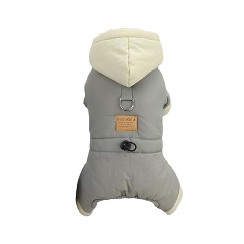 Dicker warmer Hundeoverall Winter Hundekleidung für Chihuahua Youkshire Mantel winddichter Welpenoverall Pudeljacke Haustierbekleidung (Farbe: Graugrün, Größe: XXL) von NOVSKI