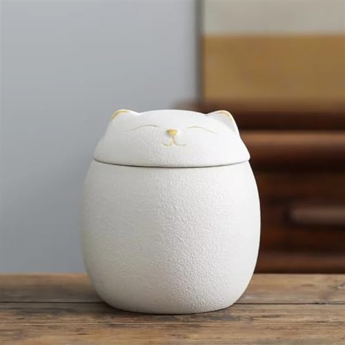 Neue Urne für Haustierasche, Katzenform, Gedenkurne, handgefertigt, schwarz, dekorative Urnen für Beerdigung, Panda, Katze, Hundeurne (Farbe: 400 ml) von NOVSKI