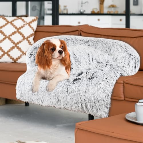 NOWDER Luxuriöses beruhigendes Hunde-/Katzen-Sofa, Haustier-Couch-Schutz, flauschige Plüsch-Hunde- und Katzen-Matten mit abnehmbarem, waschbarem Bezug für kleine, mittelgroße und große Hunde und von NOWDER