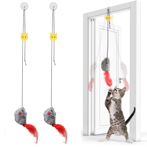 Katzenspielzeug Hängende Türrahmen, 2 Stück Selbstbeschäftigung Interaktives Katzenspielzeug, Hängendes Plüschspielzeug für Katzen Katzenspielzeu mit Elastische Maus cat Toys, mit Quietschgeräusch Katzenspielzeug Hängende Türrahmen, 2 Stück Selbstbeschäftigung Interaktives Katzenspielzeug, Hängendes Plüschspielzeug für Katzen Katzenspielzeu mit Elastische Maus cat Toys, mit Quietschgeräusch von NOXYZA