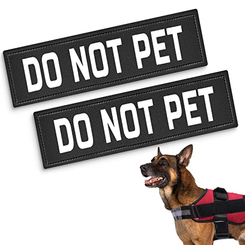 Hundeweste-Patches, Service-Hund/Training/emotionale Unterstützung/Therapie/Hund/Do Not Pet PU-Patches – 2 kostenlose abnehmbare Hundemarken für Hundegeschirr, Halsband und Leine von NOYAL