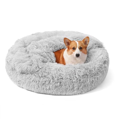 NOYAL Beruhigendes Hundebett mit Decke, Höhle, Donut, Anti-Angst, Welpen, flauschiges Bett, für kleine und mittelgroße Hunde von NOYAL