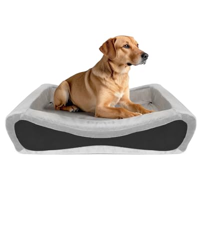 NPET Memory Foam Haustierbetten für kleine mittelgroße Hunde, orthopädische Hundebetten mit Seiten, Katzenbettmatte mit waschbarem, abnehmbarem Bezug, Größe L NPET Memory Foam Haustierbetten für kleine mittelgroße Hunde, orthopädische Hundebetten mit Seiten, Katzenbettmatte mit waschbarem, abnehmbarem Bezug, Größe L von NPET