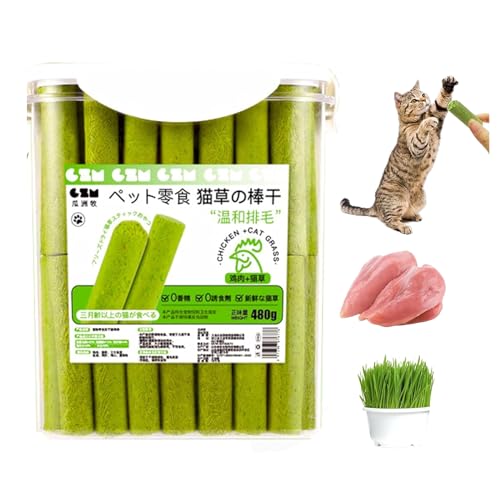 NPSMOPC Cat Grass Teething Sticks for Indoor Cats, Cat Grass Teething Stick, Cat Grass Sticks, Cat Grass Chew Sticks, Natural Grass Molar Rod Cat Toy Teeth Cleaner (1Bucket(60pcs)) von NPSMOPC