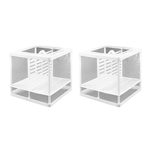 2 x Aquarien Brutkasten mit transparentem Netz-Design für Babyfische, Garnelen, Isolation, Kindergartenkammer, Fischzuchtbox mit Saugnapf von NPXUAMTJ