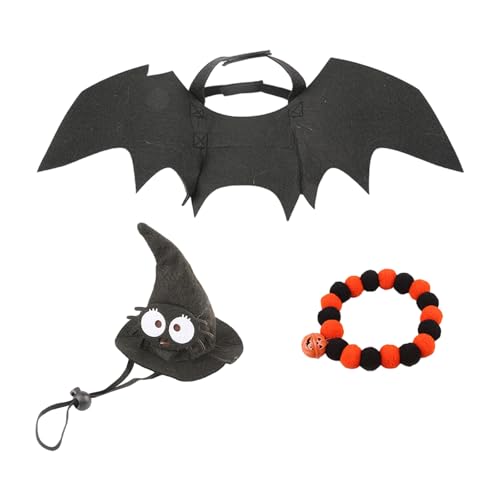 Hundefledermaus Kostüm Fledermäuse Flügel Perlen Halskette Hexenkappe Für Halloween Party Dekorationen Haustiere Kleidung Für Cosplay Party Hund Halloween Kostüm Hundefledermaus Kostüm Fledermäuse Flügel Perlen Halskette Hexenkappe Für Halloween Party Dekorationen Haustiere Kleidung Für Cosplay Party Hund Halloween Kostüm von NPXUAMTJ