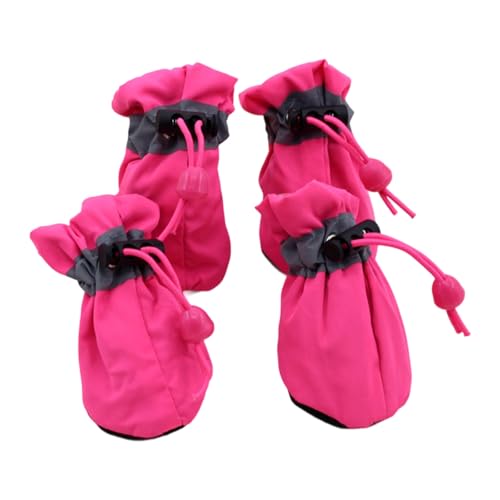 NPXUAMTJ 4pcs Hundesocken Füße Deckt Schutzhunde Schuhe Stiefel Mit Verstellbarer Kordelstring Hunde Pfoten Nonslip Dog von NPXUAMTJ