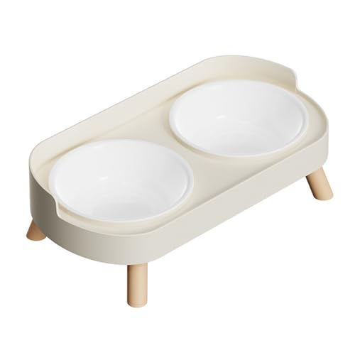 NPXUAMTJ Erhöhte Katzen Hundefutter Wasserschale Mit Spritzsicherem Nicht Slip Basis Und Doppelbehälter Für Kleine Petschalen Sicheres PP Doppel Haustier Feeder von NPXUAMTJ
