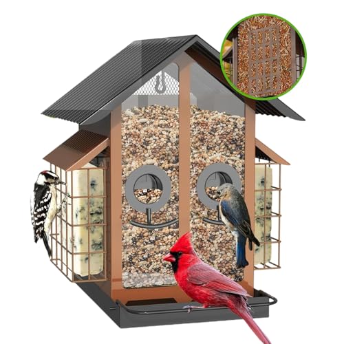 NPXUAMTJ Outdoor Hanging Bird Feeder Mit Barsch Große Kapazität Fütterungsstation Für Garten Und Garten Große Kapazitätsvogelfuttermittel von NPXUAMTJ
