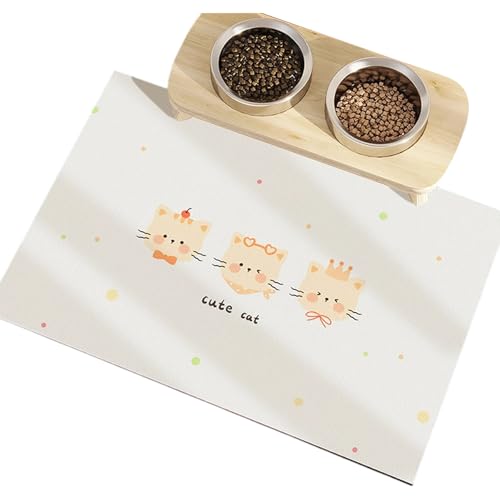 Wiederverwendbare Hundefuttermatte Mit Wasserdichtem Schicht Cartoon Muster Fütterungskissen Für Fahrt Kratzfeste Haustier Placemat PVC Hundefuttermatte von NPXUAMTJ