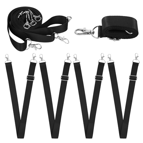 4pcs Pferdedecke Beingurte, 68-125cm Verstellbar aus Nylon Pferdezeichen-Riemen mit Metall Drehbare Clips, Pferdedecke Bauchgurte Zubehör Ersatz für Pferdeausstattung, Schwarz von NQEUEPN