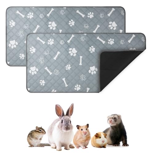 NQEUEPN 2St Meerschweinchen Einstreu für Käfig, 120x60cm Waschbar Wasserabsorbierend PIPI Pads für Meerschweinchen, Einstreu für Meerschweinchen, Kleine Tiere, Kaninchen, Hamster, Chinchilla von NQEUEPN