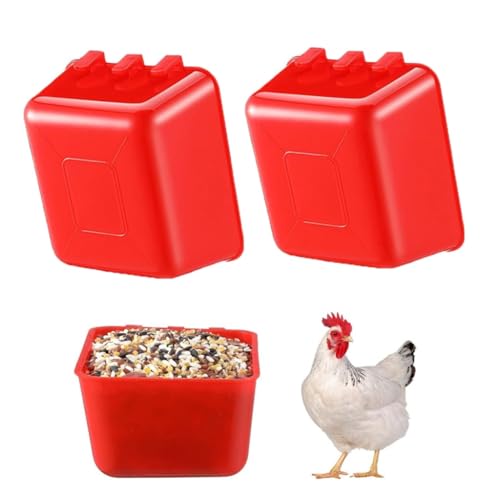 NRVTRE 20 Stück Vogelnapf Vogelkäfig Tassen Fütterer Tassen für Lebensmittel Fütterung Tränke Schüssel Huhn Waterer Plastic Cup Wasser Futterschale Vogel Zubehör (Rot, B#) von NRVTRE