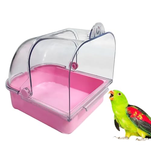 NRVTRE Papageien Badewanne, 14 * 12 * 10cm Papageien Badebox Vogelkäfig Zubehör, Vogelbadewanne, für Katzen, Finken, Wellensittiche, Lerchen Und Kleine Vögel (03#) von NRVTRE