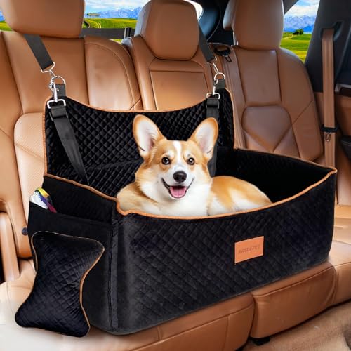 NRYDEPET Hundeautositz für kleine/mittelgroße Hunde, Haustier-Autositz für unter 15,9 kg, Memory-Schaum, Hundeerhöhung, Autositz für Welpen, für Reisen, abnehmbares, waschbares Hundebett für Auto, NRYDEPET Hundeautositz für kleine/mittelgroße Hunde, Haustier-Autositz für unter 15,9 kg, Memory-Schaum, Hundeerhöhung, Autositz für Welpen, für Reisen, abnehmbares, waschbares Hundebett für Auto, von NRYDEPET