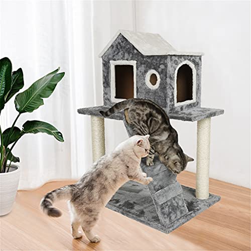 Haustier-Katzen-Klettergerüst, Katzenbaumturm, Katzenkratzhaus, spielender Kletterpfosten, Katzenbaumturm mit Leiter von NSIBAN