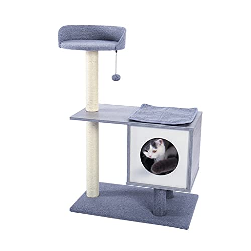 Katzenbaumturm mit mit Sisal überzogenen Kratzbäumen, geräumiger Eigentumswohnung und großer Sitzstange für kleine bis mittelgroße Katzen Katzenbaumturm mit mit Sisal überzogenen Kratzbäumen, geräumiger Eigentumswohnung und großer Sitzstange für kleine bis mittelgroße Katzen von NSIBAN