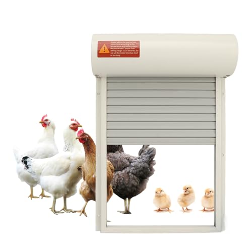 Automatischer Hühner -Coop -Türöffner, Auto -Hühnchen -Tür mit Timer und LED -Display, leichte Hühnertür für Geflügel (White) von NSXAYIWE